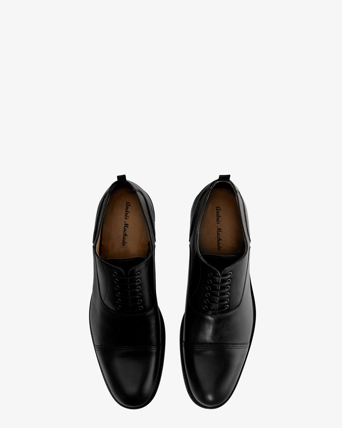 Black leather oxford style shoes