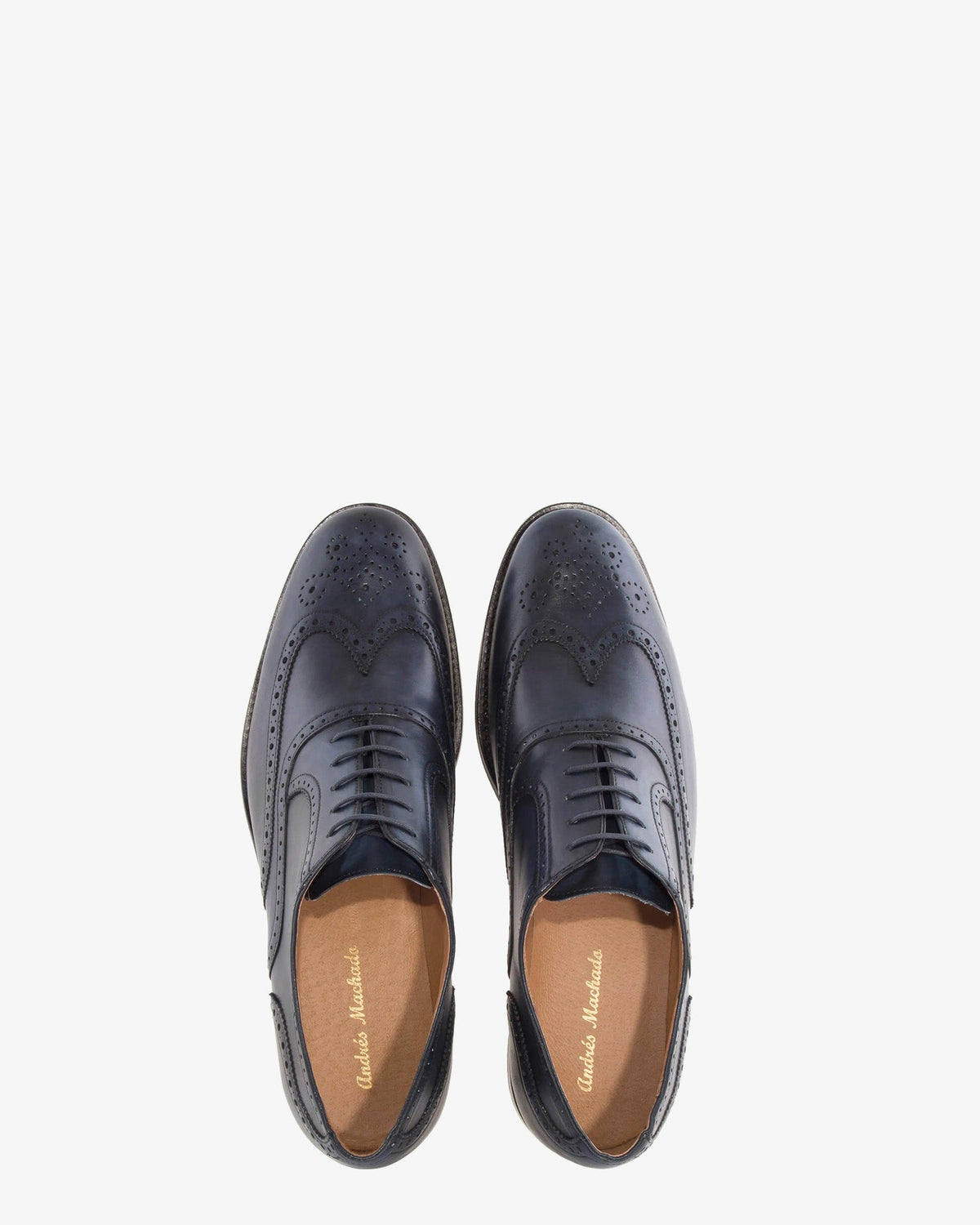 Men's Oxford Shoes in Blue Leather