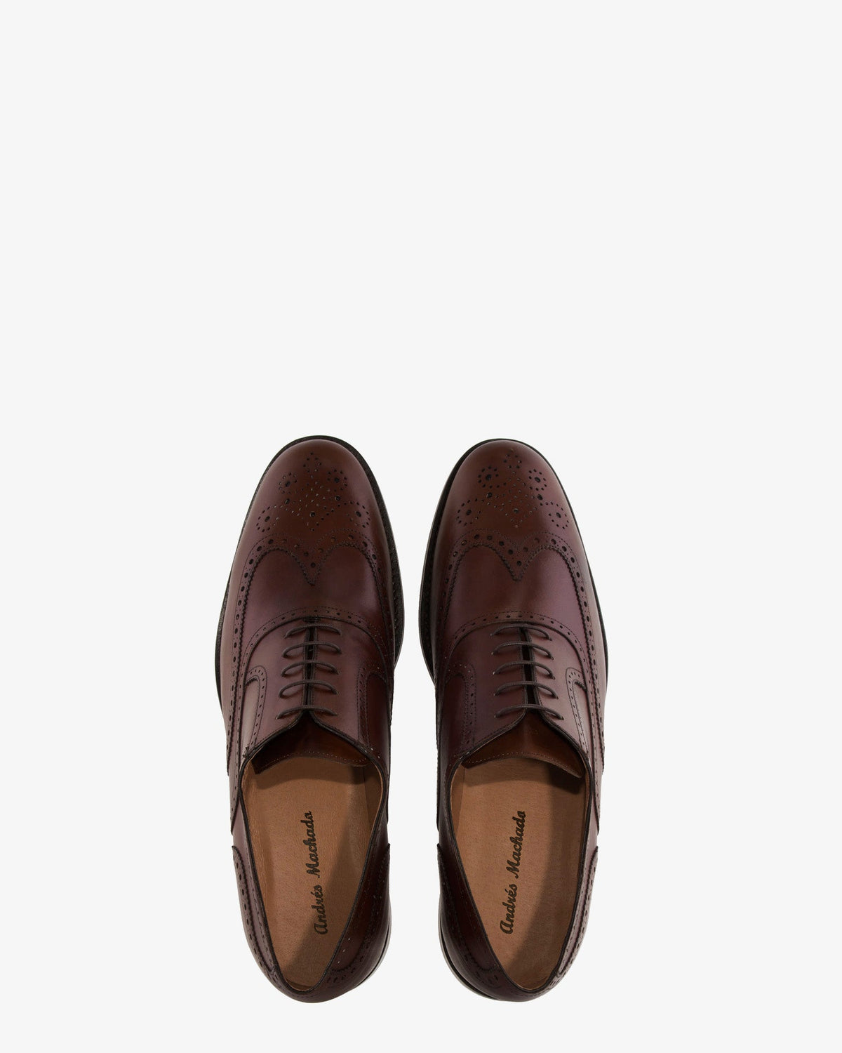 Men's oxford-style shoe in mahogany leather