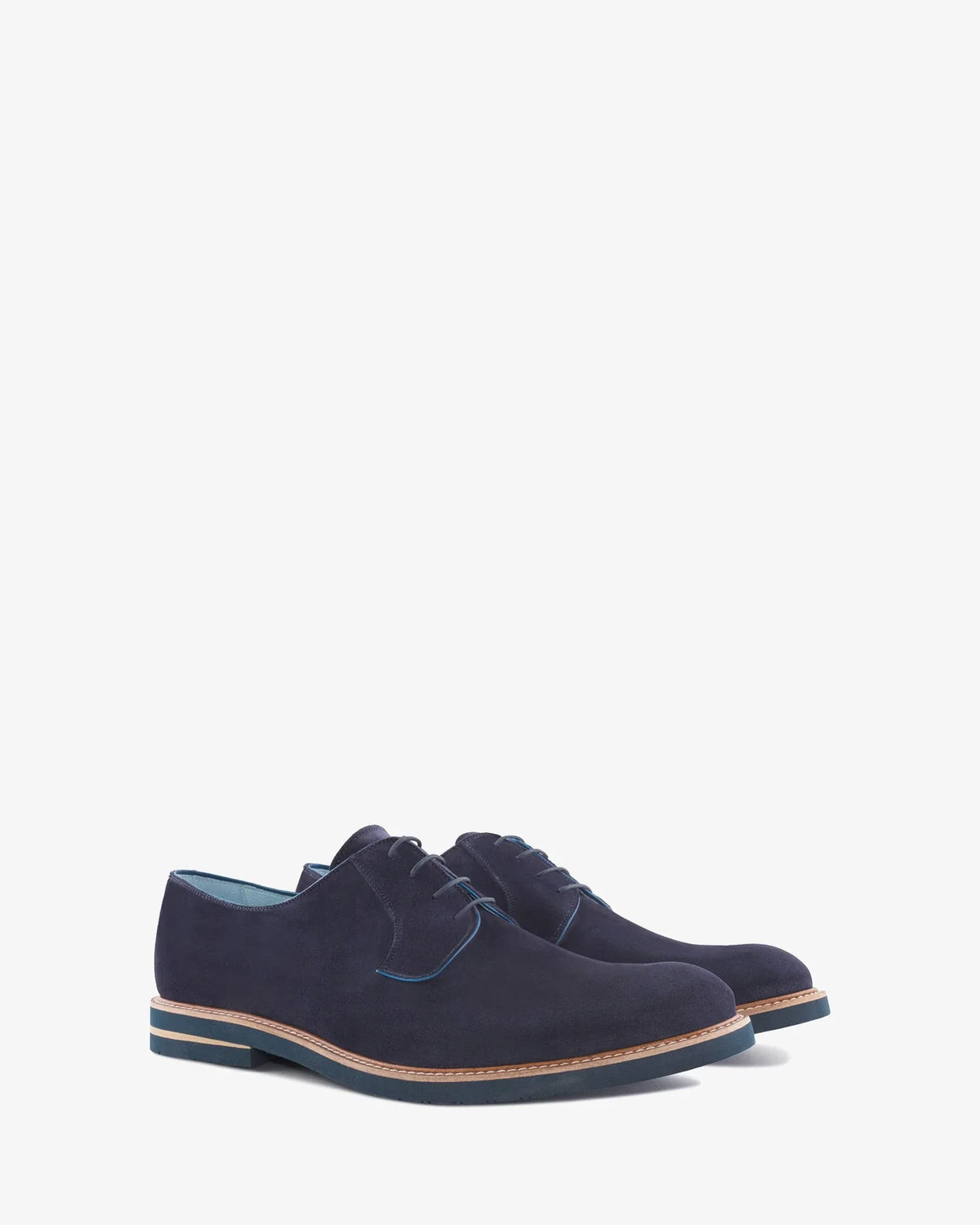 Oxford Shoes in Blue Split Leather