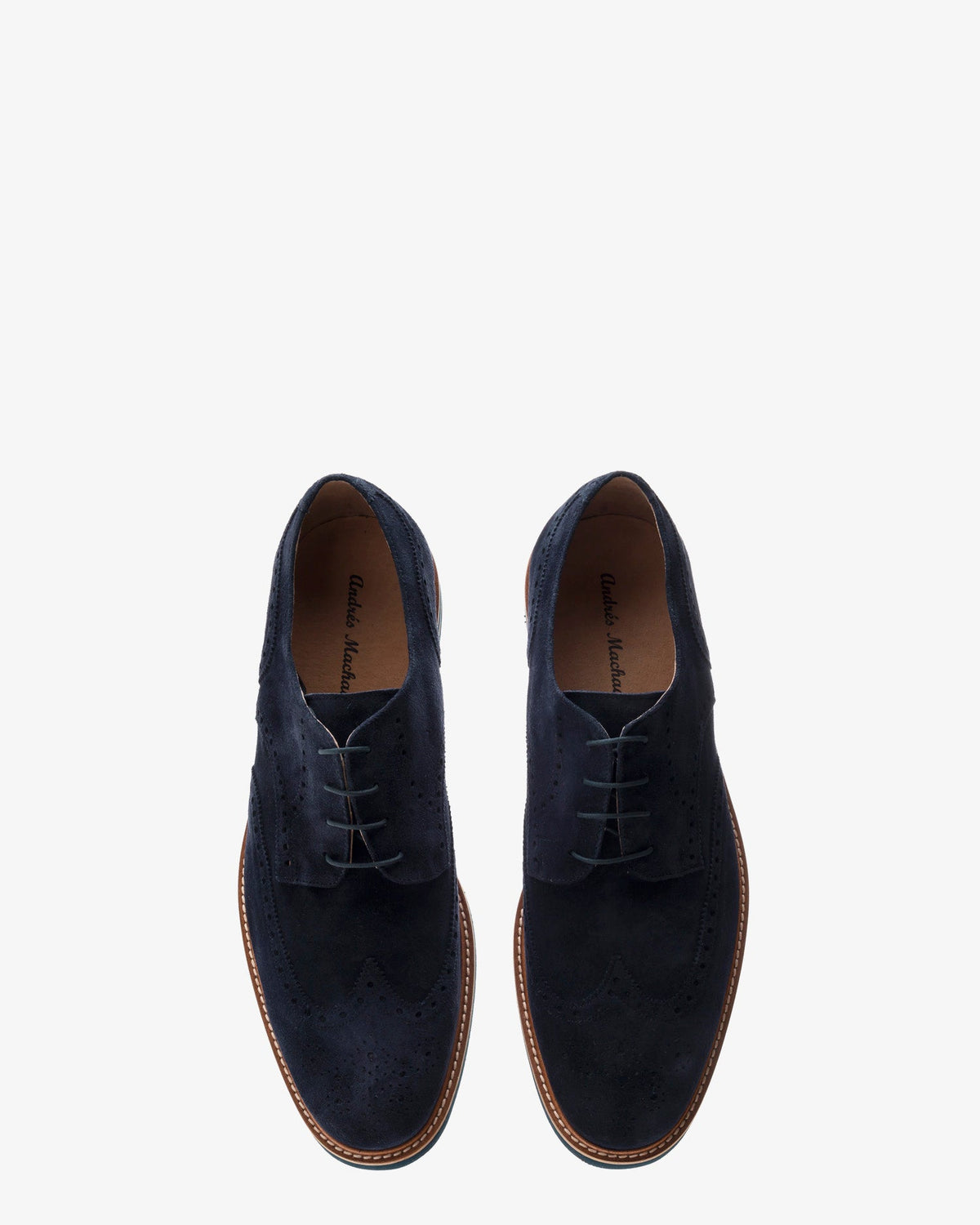 Navy suede oxford style shoes