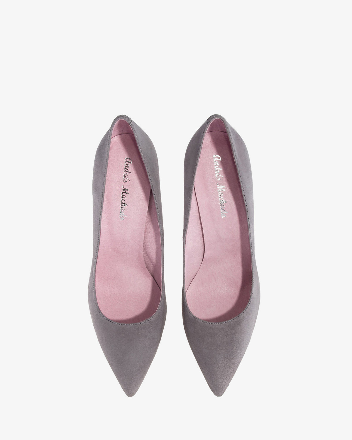 Zapato tacón de ante gris