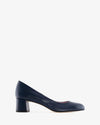 Navy leather lounge