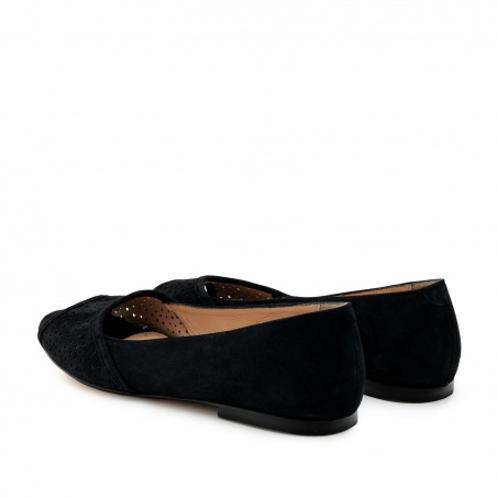 Bailarina peep toe ante negro