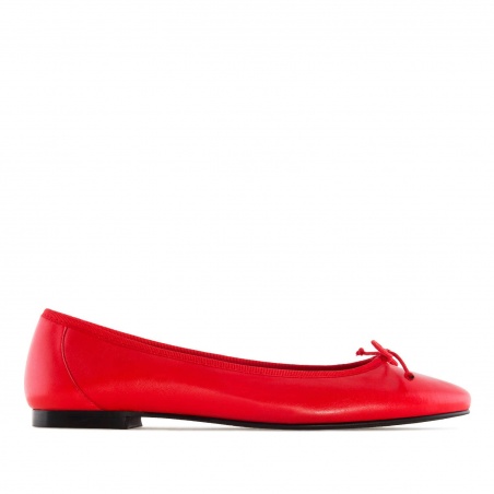 Ballet Flats in Red Leather