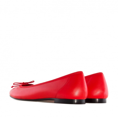 Ballet Flats in Red Leather