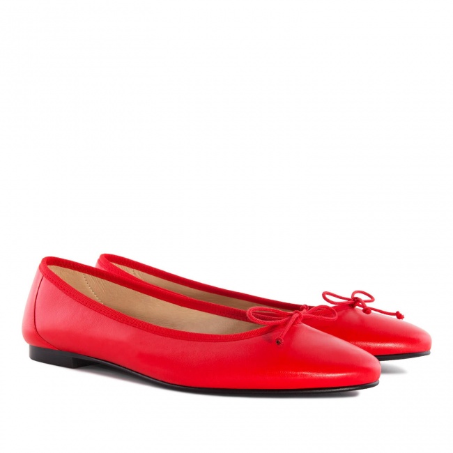 Shoes Ballerinas Hunter Classic Ballet Flats red-black wet-look 