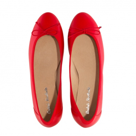 Ballet Flats in Red Leather