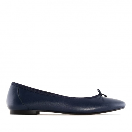 Ballet Flats in Navy Leather