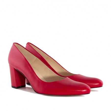 Court Shoes in Red Leather