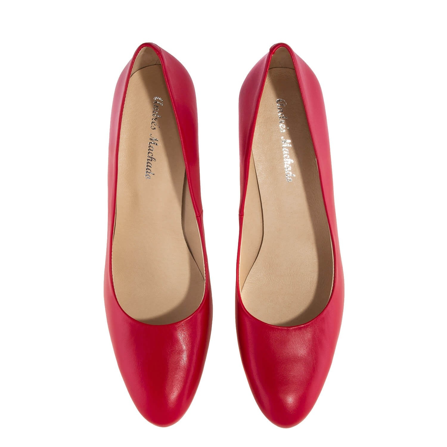 Court Shoes in Red Leather - Andrés Machado