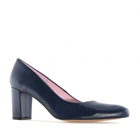 Court Shoes in Navy Leather