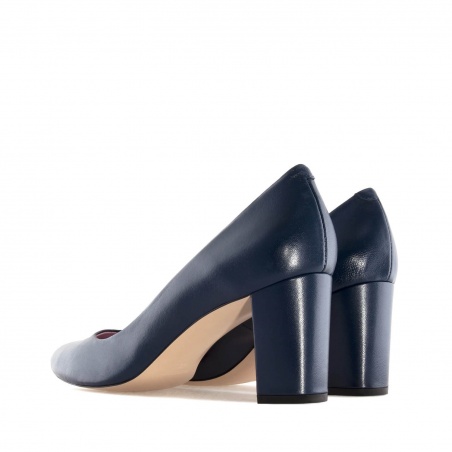 Court Shoes in Navy Leather