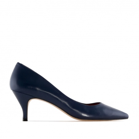 Mid-heel Stilettos in Navy Nappa Leather