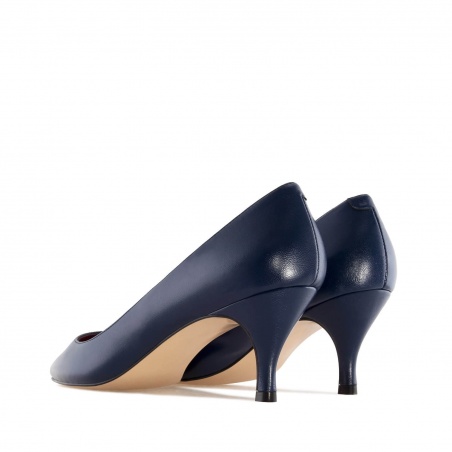 Mid-heel Stilettos in Navy Nappa Leather