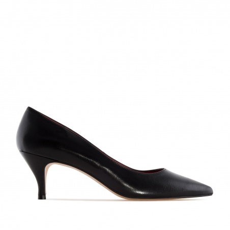 Mid-heel Stilettos in Black Nappa Leather