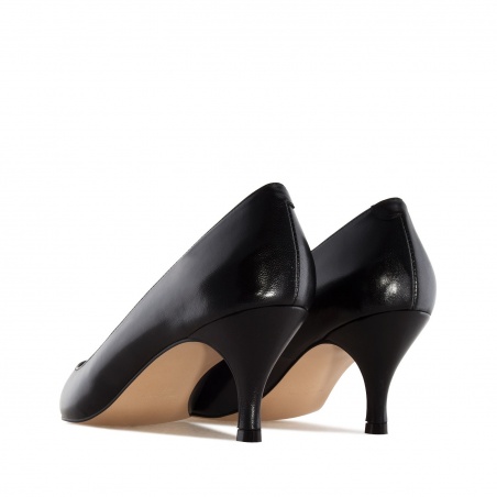 Mid-heel Stilettos in Black Nappa Leather