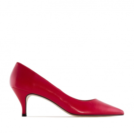 Mid-heel Stilettos in Red Nappa Leather