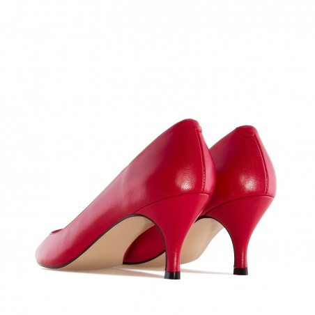 Mid-heel Stilettos in Red Nappa Leather