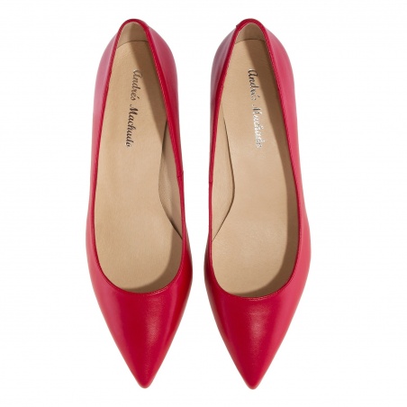 Mid-heel Stilettos in Red Nappa Leather