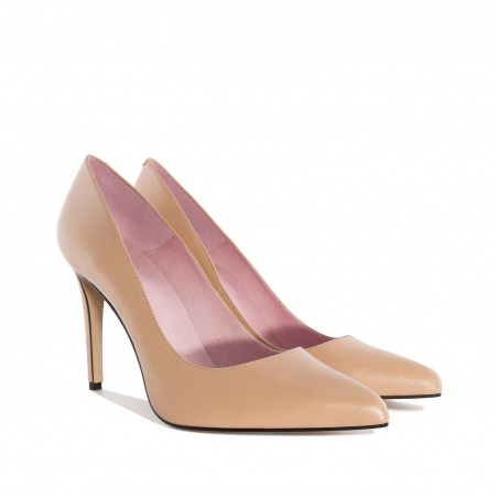 Heeled Shoes in Nude Nappa Leather
