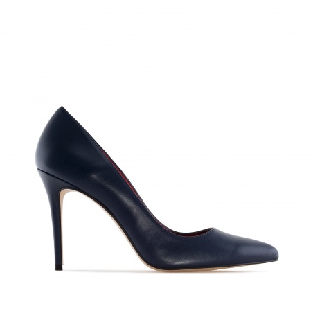 Heeled Shoes in Navy Nappa Leather