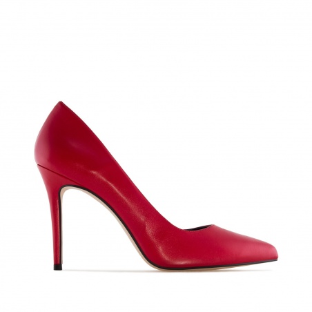 Heeled Shoes in Red Nappa Leather