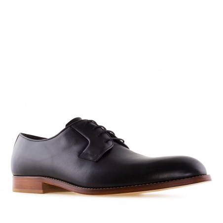 Men's Lace-Up Shoes in Black Leather