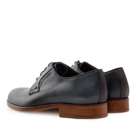 Men's Lace-Up Shoes in Blue Leather