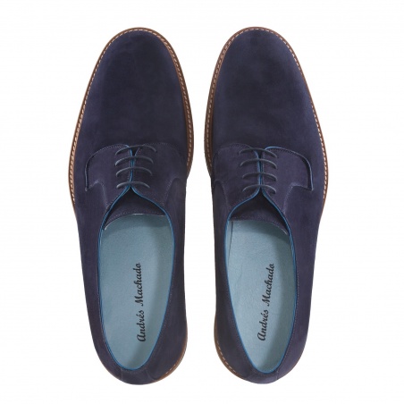 Zapatos Blucher Serraje Azul