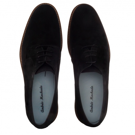 Oxford Shoes in Black Split Leather