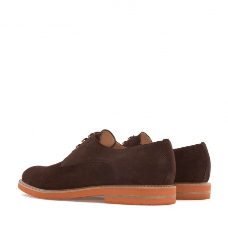Lace-up Shoes in Brown Split Leather