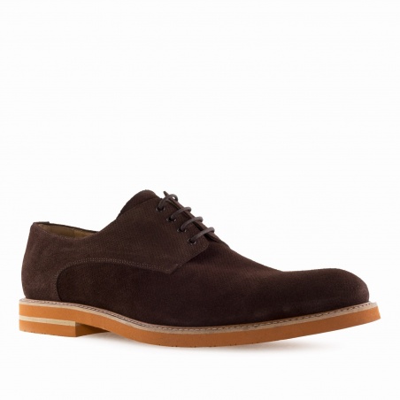 Men's Oxford Shoes in Brown Split Leather