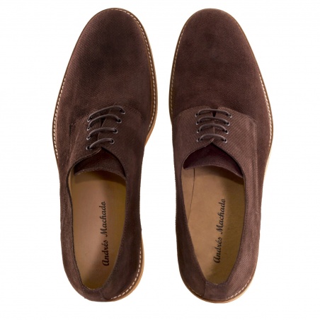 Men's Oxford Shoes in Brown Split Leather
