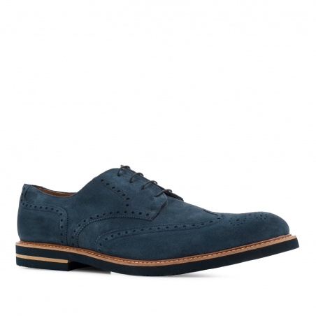 Oxford Shoes in Blue Split Leather