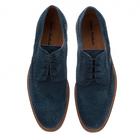 Zapatos estilo Blucher Serraje Azul