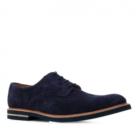 Oxford shoes in Navy Blue Split Leather