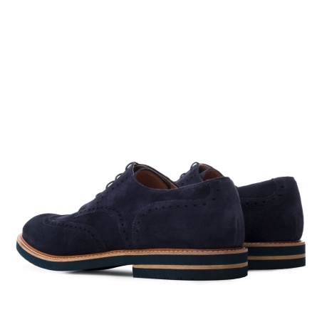 Oxford shoes in Navy Blue Split Leather
