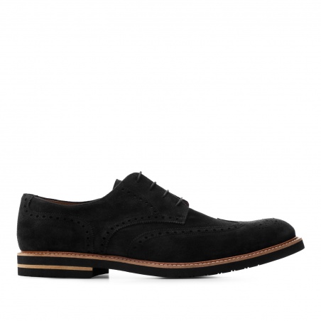 Oxford Shoes in Black Split Leather