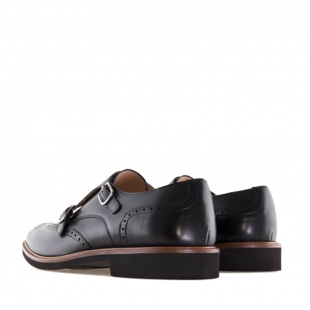 Monk Shoes in Black Leather
