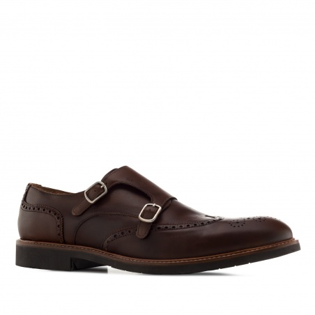 Monk Shoes in Brown Leather