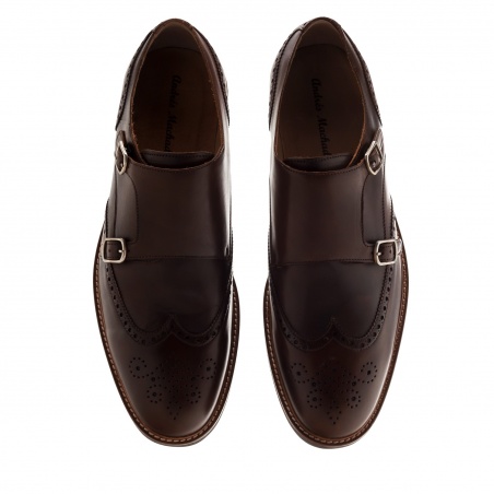Monk Shoes in Brown Leather