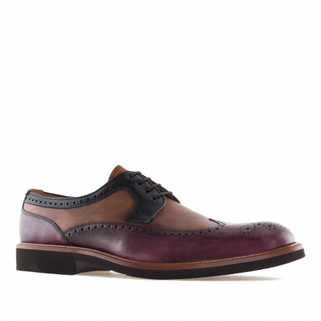 Oxford Shoes in Tricolor Leather