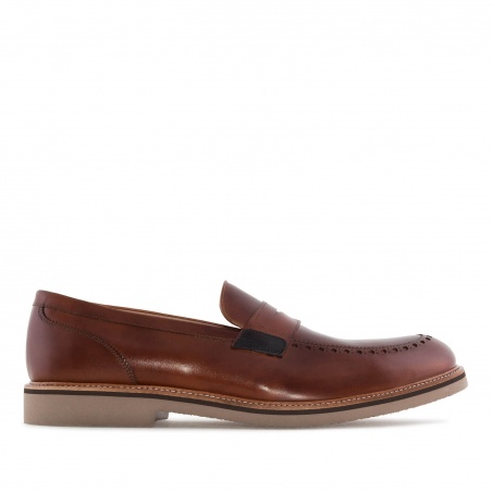 Men`s Moccasins in Mahogany Leather