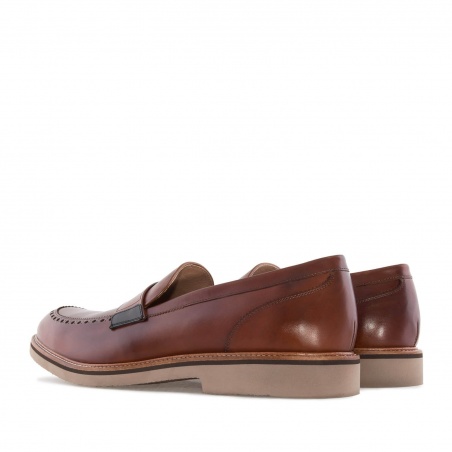 Men`s Moccasins in Mahogany Leather