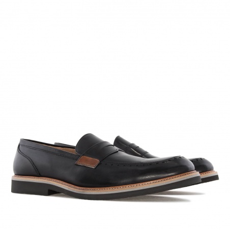 Men`s Moccasins in Black Leather