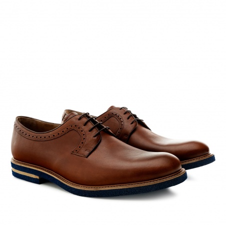 Zapato estilo Blucher en Cuero Caoba