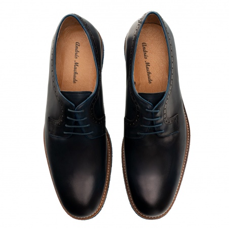 Zapato estilo Blucher en Cuero de color Marino