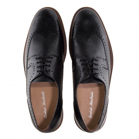 Zapato estilo Blucher en Piel Negro