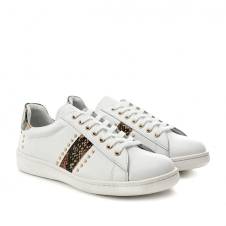 Tack Trainers in White Leather